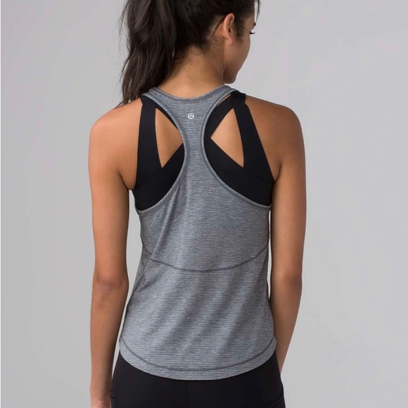 EUC 💖 Lululemon Long Distance Tank Heathered Black / Black - Picture 1 of 6